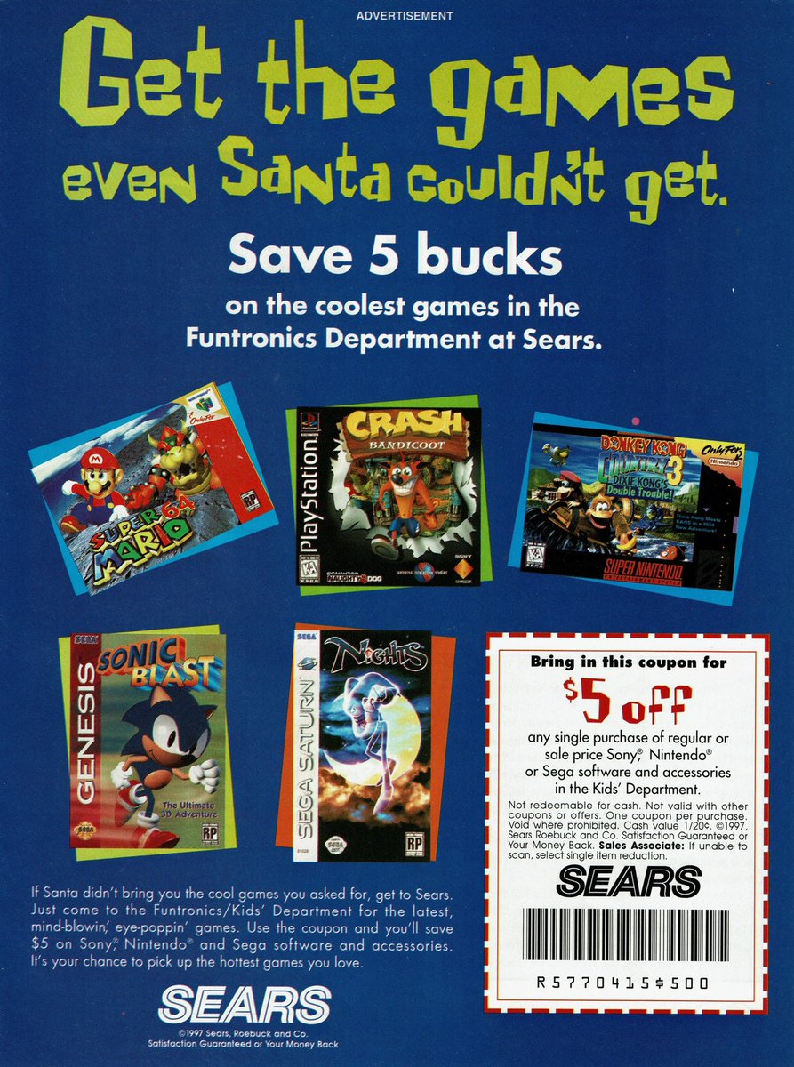 Render Archive on Twitter "RT VGArtAndTidbits Sears 5.00 off