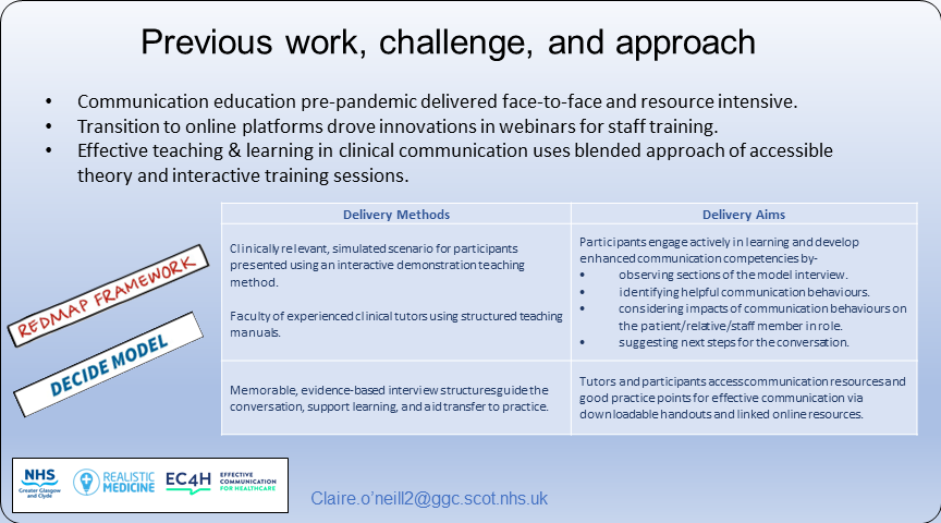 Palliative_Scot's tweet photo. Poster 39 #SPPCPosterParade22 Realistic Conversations: Developing and delivering a toolkit for virtual communication training @JudeMarshall77 @ClaireO27760027 #KirstyBoyd @UofGlasgow @PPCRG https://t.co/oVmPA4HfpX