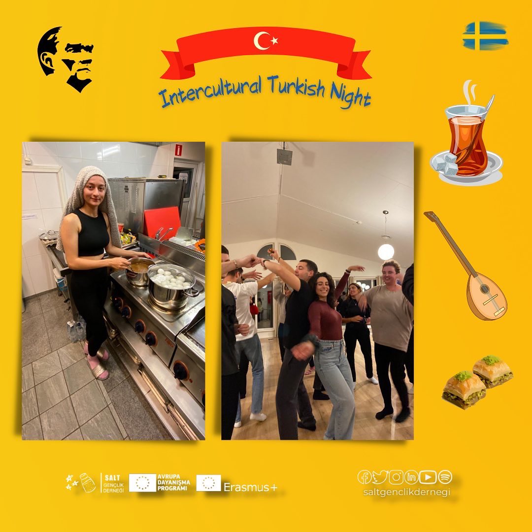 saltgenclik's tweet photo. İsveç’te devam eden ve ortağı olduğumuz “My Body My Earth” isimli Erasmus+ Gençlik Değişimi projemizin Uluslararası Türk Kültür Gecesi’nden kareler.. 📸🇹🇷🇸🇪🇪🇺🧿 #sweden #gothenburg #uspen #sverige #youth #erasmusplus #youthexchange #ErasmusDays https://t.co/DhTUWXFCS5