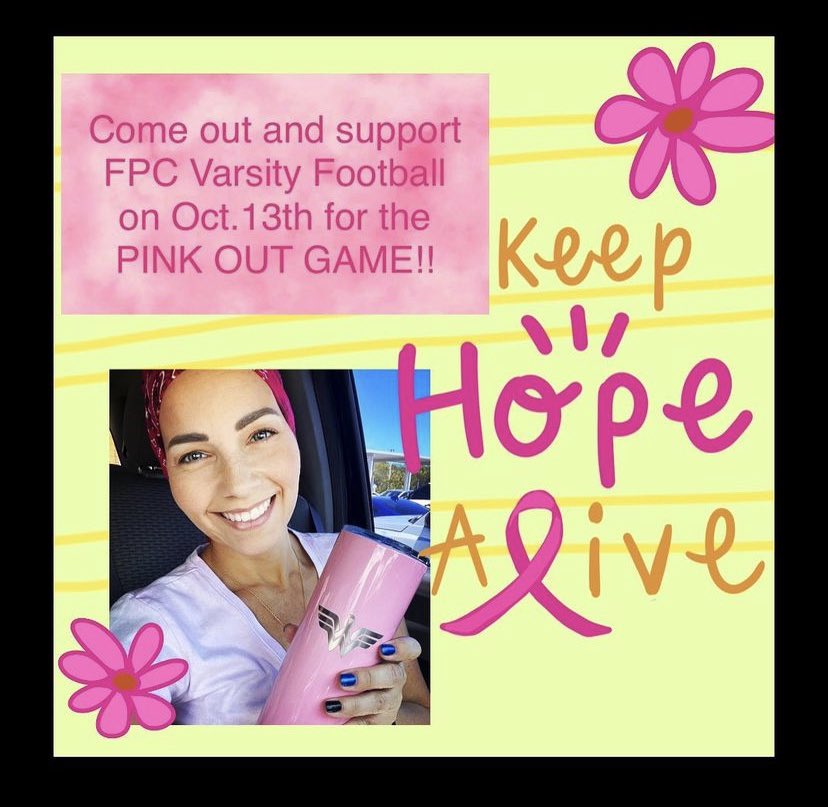 FPCFootball's tweet photo. 🚨🚨🚨PINK OUT🚨🚨🚨 Tonight let’s honor all those battling especially our very own Mrs. Solomon!!! Be there with your pink at Lawnwood stadium, 6pm kickoff. #SolomonStrong #weloveyouMrsSolomon https://t.co/YNfsWFcYUI