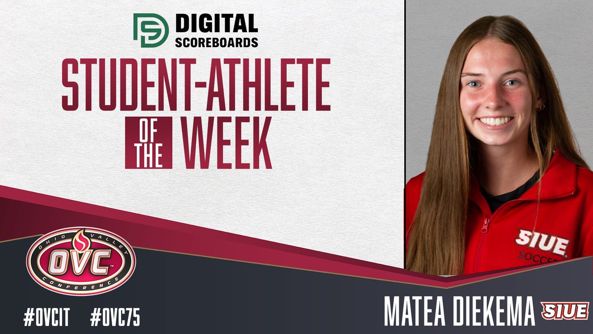OVCSports's tweet photo. Our @DScoreboards OVC Student-Athlete of the Week is @SIUEWSoccer MF Matea Diekema (@DiekemaMyah). Last season she earned the OVC Academic Medal of Honor for her work in the classroom.

https://t.co/PXiCkBilKC | #OVCit | #OVC75 | #thisisSIUE https://t.co/qIsWvmbJhA