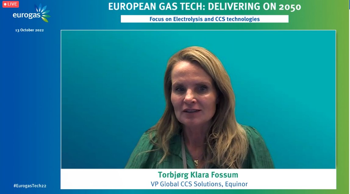EquinorEU's tweet photo. #CCS is gaining traction, we're seeing an overwhelming interest by European industries in our CO2 #storage solutions, but much more capacity is needed! To unlock investments in CO2 infrastructure, clear signals from govrnmts are needed

Our VP Torbjørg K.Fossum at #EuroGasTech22 https://t.co/9sFdb2mQ52