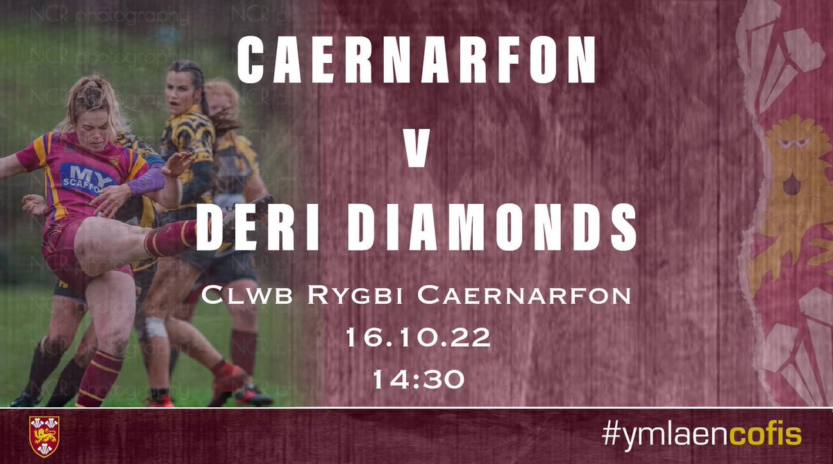 GÊM GARTREF | HOME GAME Mi fyddwn ni’n croesawu Deri Diamonds eto y penwythnos yma - gêm gynghrair y tro hyn! This weekend we will be welcoming @DeriDiamonds once again, having faced them three weeks ago in our Cup match -and it was an *extremely* close encounter! #ymlaencofis