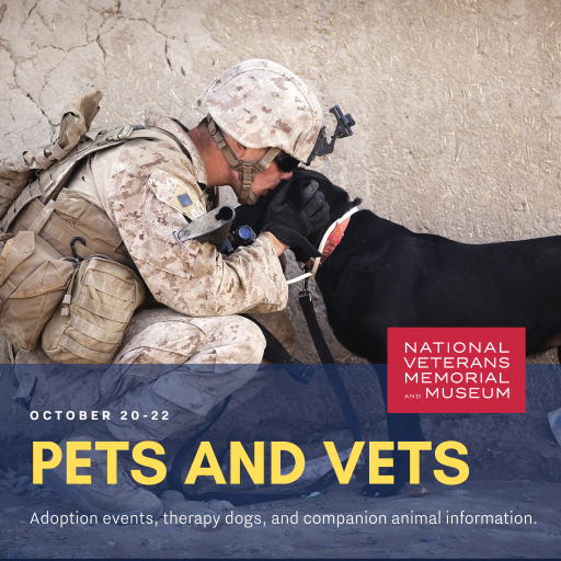 BlackPawCanine's tweet photo. Pets and Vets Week at the National Veterans Memorial and Museum will feature dogs 🐶, cats 😺, horses 🐎, animal resources, demonstrations, educational engagements, and more!  @BlackPawCanine has a resource table come say Hi!
#servicedogs #PTSD #petsandvets #veterans #assistance https://t.co/y259BoJyue