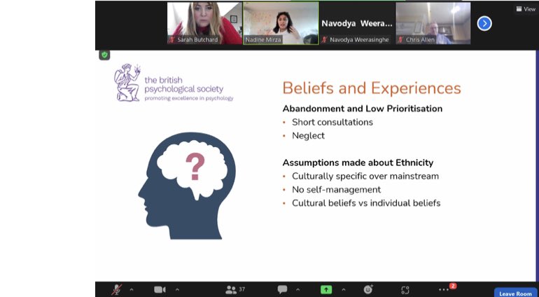 sarahbutchard's tweet photo. Highly clinically relevant talk from @thealmostpsych at @UKDCP annual conference. British ethnic minorities more likely to experience some neurodegenerative conditions but face multiple barriers to accessing neuropsychological services. #IMANProject #DCPConf2022 https://t.co/rz7Xdxrr1q