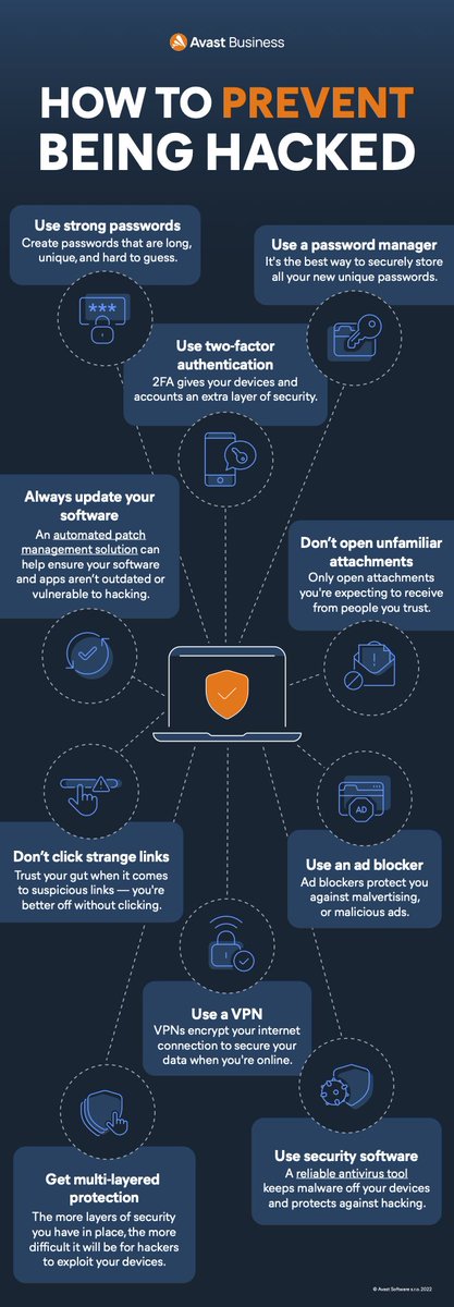 #CybersecurityAwarenessMonth tip of the week - use strong passwords. But that’s just the first step. Pass this along to a friend or colleague to give them a few necessary steps to prevent being hacked. 🛡️