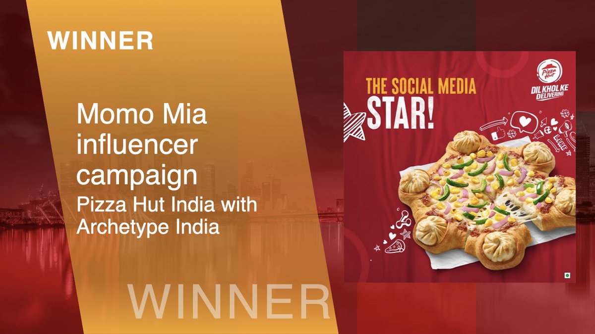 Provoke_News's tweet photo. #SABREAwardsAP CONSUMER MARKETING (NEW PRODUCT) WINNER: Momo Mia influencer campaign - Pizza Hut India with @Archetype_IN https://t.co/RuijdV7N5V