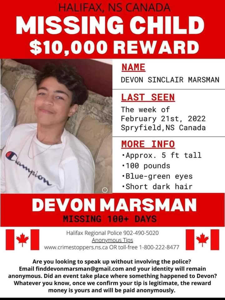 GilbertP4341's tweet photo. "10k for a few words that can change everything
10k to free your conscience
10k to bring peace
10k for Devon
Please,let him come home π
#neverstop #halifaxmissingyouth #bringdevonhome #spryfield #DoItForDevon #halifaxns #halifaxnoise #missingchild " - Dulsie Martin https://t.co/h8PSkPKdF3