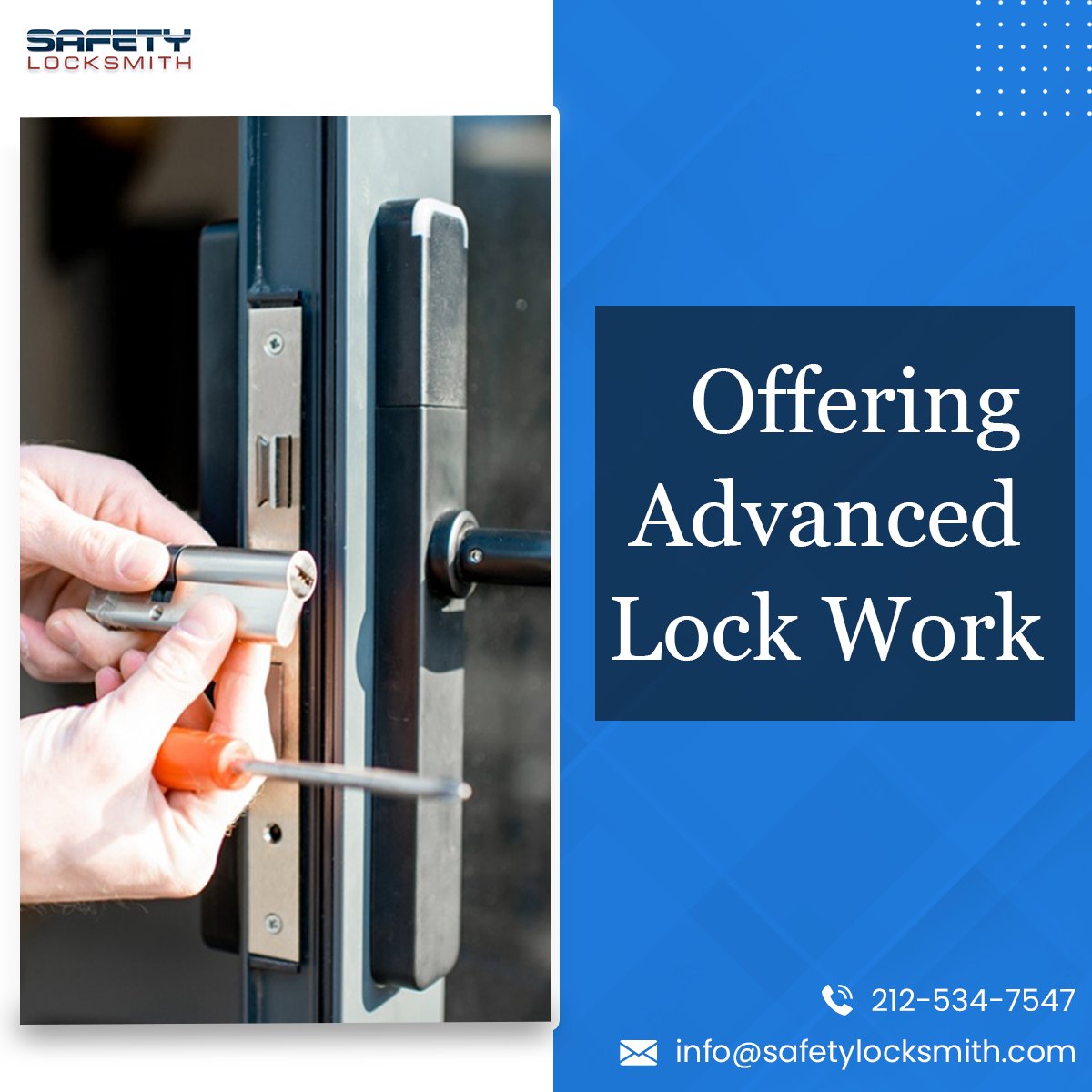 LocksmithSafety's tweet image. Serving for two decades, Safety Locksmith provides outstanding lock work to customers, from lock change and installation to lock-out services. safetylocksmith.com 
#Automobile #commercial #cctv #Installation #Emergency #KEY #cutting #LockHimUpAlready #service #SafetyFirst