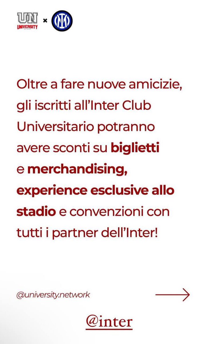 Lautara10_'s tweet photo. 🤝🏻Nasce il primo #Inter club universitario. Grazie alla partnership tra #universitynetwork e i nerazzurri, tutti gli studenti universitari avranno la possibilità di iscriversi al club ricevendo sconti e offerte speciali, oltre che la possibilità di partecipare a contest dedicati https://t.co/2WnA6WWvUA