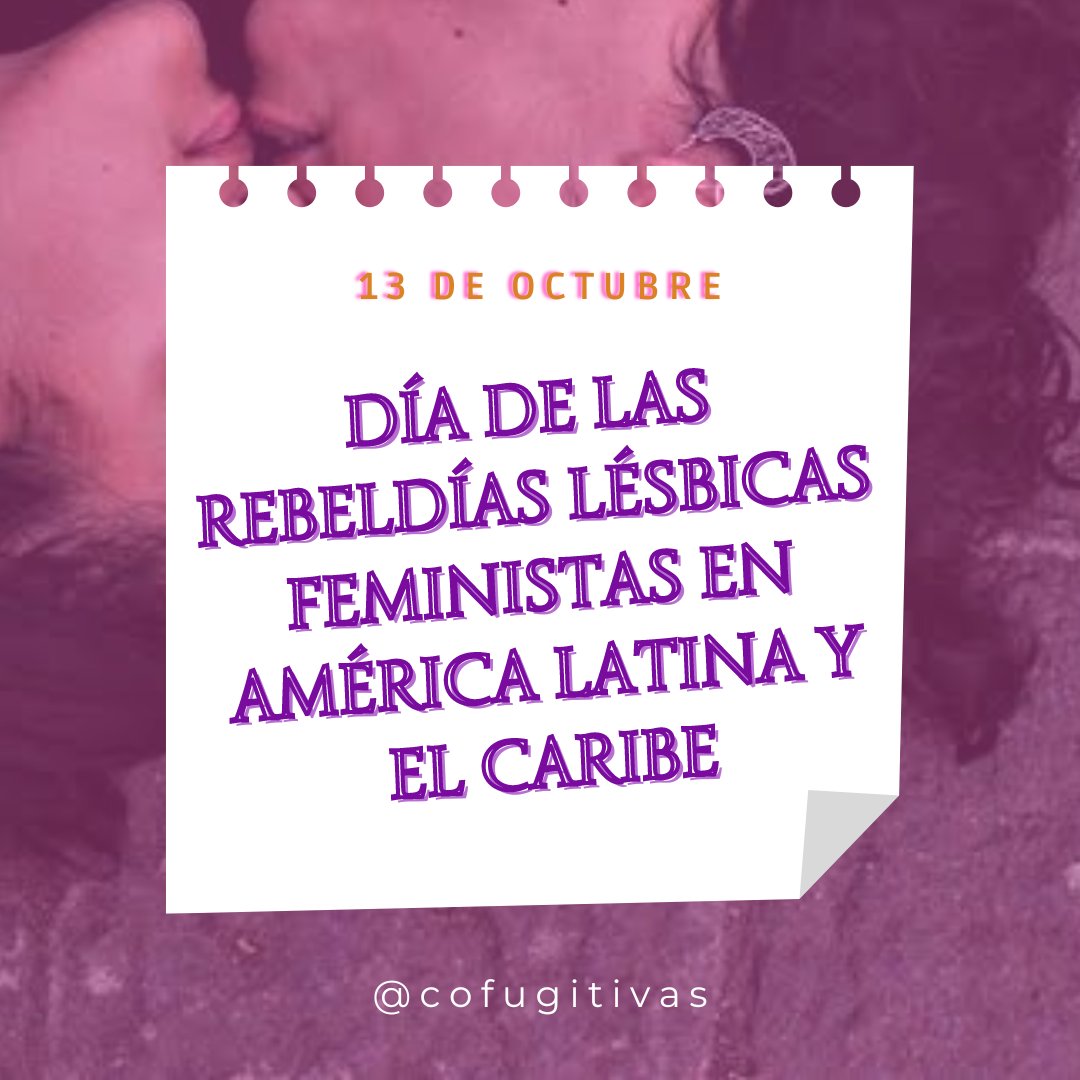 coFugitivas's tweet photo. #13O Día de las rebeldías lésbicas porque las lesbianas existimos y resistimos. Un abrazo sororo desde este espacio lesbofeminista a todas, hoy nos celebramos.

¡Feliz día de las rebeldías lésbicas! A conmemorar y celebrar nuestra existencia y realidad lesbiana. https://t.co/ILBFbOPDOc