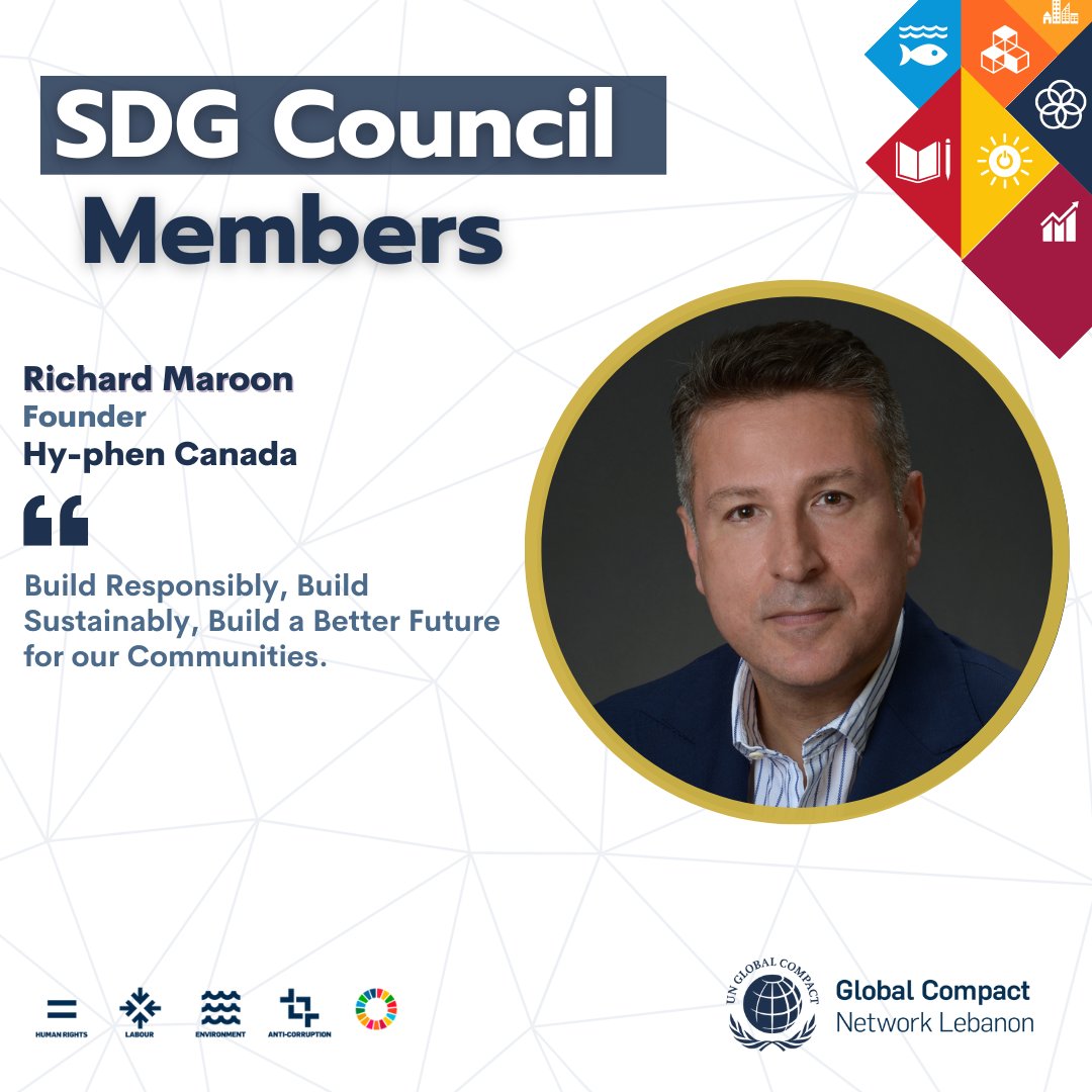 We are happy to welcome Mr. Richard Maroon as an SDG Council Member of the UNGCNL!

Mr. Maroon is an accomplished executive with significant experience in the Built Environment Sector.

He is the Founder of hy-phen Canada and a strong advocate of #SDG11.

#UnitingBusiness
