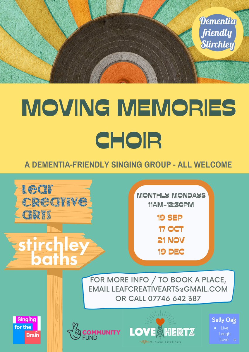 Did you know that singing as part of a group has been shown to boost your mood and increase both your oxygen and energy levels? Why not come and join our free dementia-friendly choir this coming Monday? Everyone is welcome! Please see the flyer below for booking details🎵🎶