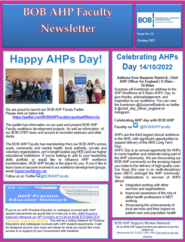 BHSCA_'s tweet photo. The October issue of the @BOBAHPFaculty newsletter is out now and it's on our website https://t.co/puSjWGDXqa to download and see in a larger format. 

Happy #AHPsDay to all of our #AHP colleagues! We celebrate you and the work that you do everyday but especially today! https://t.co/FT5InCbfoj