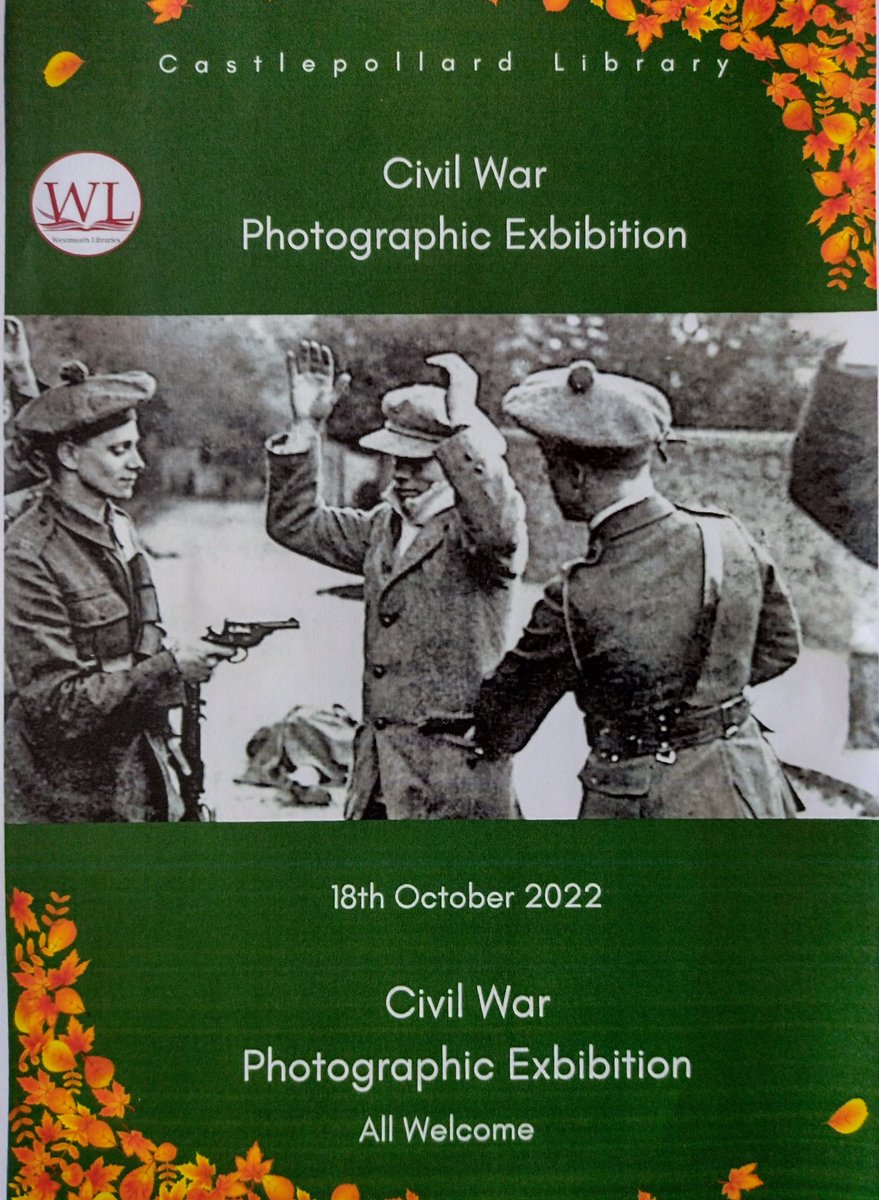 Currently exhibiting in Mullingar 
Now Coming to Castlepollard Library from next Tuesday 18th until Saturday 22nd 
Ian Kenneally narrator available Wednesday 19th 11am
see link for more Information 👇
westmeathcoco.ie/en/ourservices…
