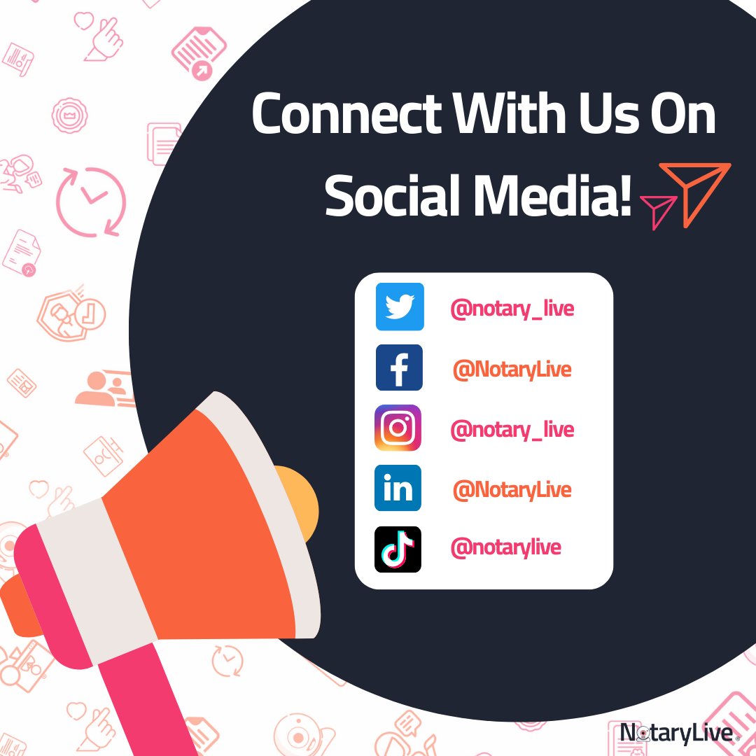 notary_live's tweet photo. Want to see updates on NotaryLive? Connect with NotaryLive on Twitter, Facebook, Instagram, LinkedIn and Tiktok!
Looking to get a remote online notarization? Check out our website @notarylive.com!
#onlinenotarization #notarization #virtualnotary #socialmedia #notarylive https://t.co/dCrWITcCIb