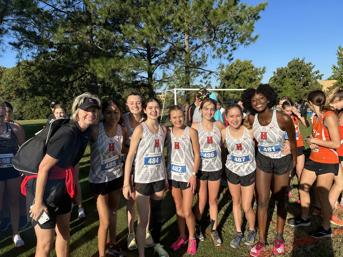 Lady Hawks about to run in the district meet!  Let’s go ladies!  #reptheH #WTD <a href="/RISDAthletics/">Rockwall ISD Sports Marketing</a> <a href="/RHHSHawks/">Rockwall-Heath HS</a> <a href="/HeathHawksCC/">Heath Hawks Cross Country</a>