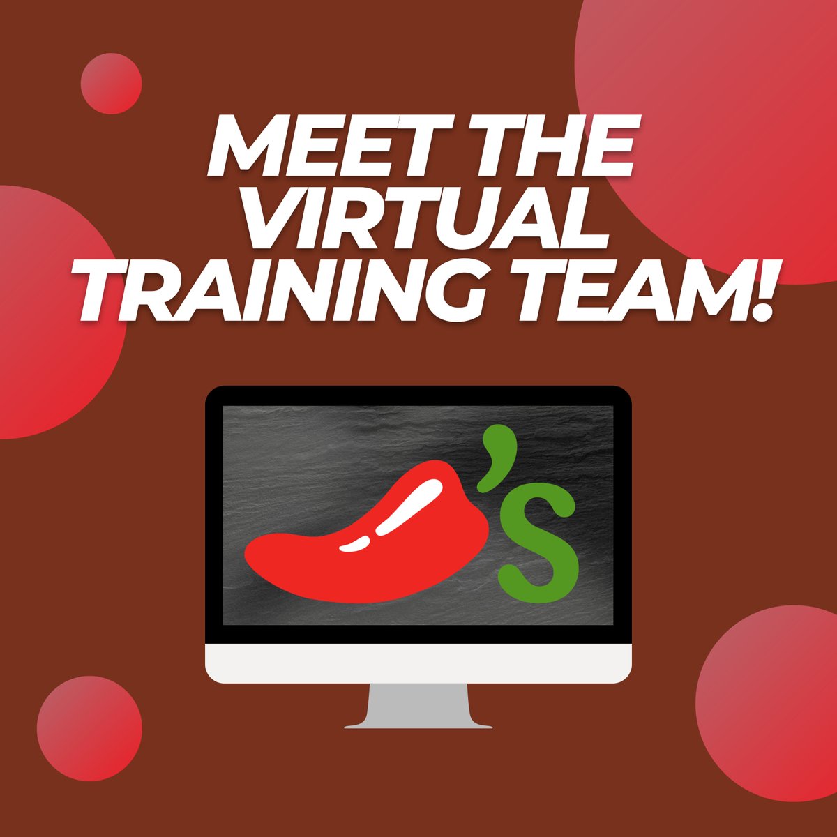 ChilisVTT's tweet photo. Open this thread to meet the #VirtualTrainingTeam here at @chilis! https://t.co/ycIhrKUFJa