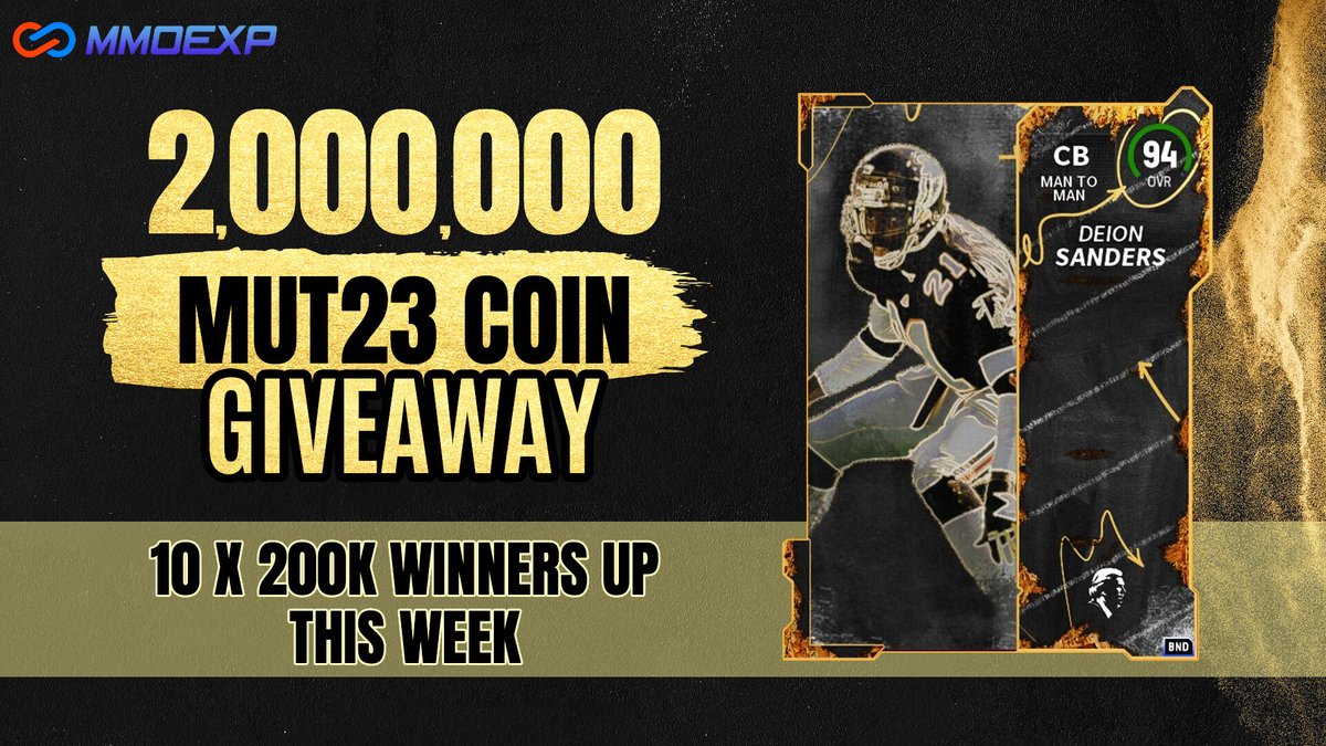Most Feared x Season 2 Giveaway 🚨2,000,000 Coin #Madden23🚨 ✅Must follow me @MmoexpService ✅Retweet & Tag 2 MUT Friends ✅Reply with Cheap MUT Coin Seller 👑10x 200k winners up this week 🛒 Buy Cheap M23 Coin go to 👉mmoexp.com