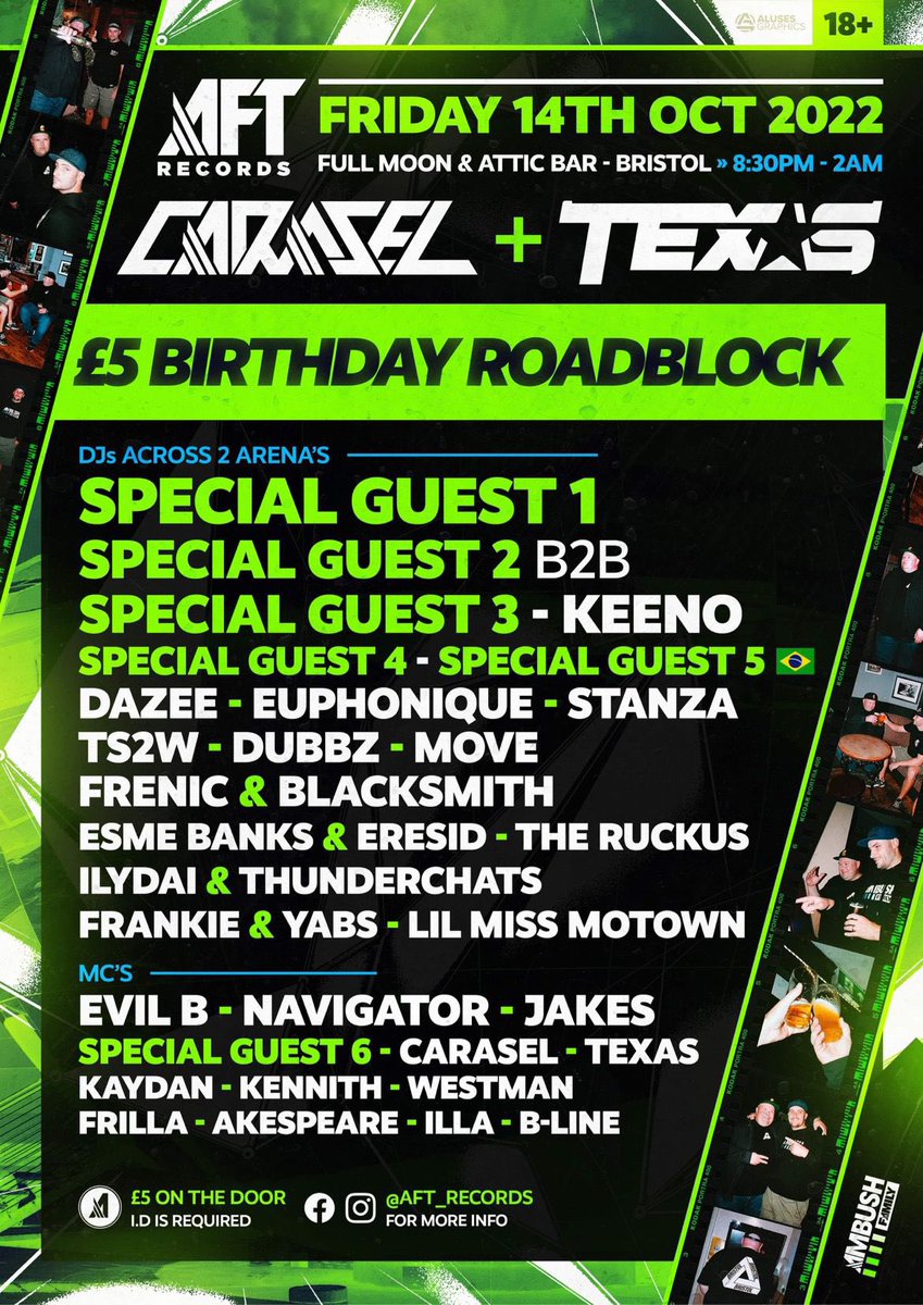 Gang please allow the inboxes for guestlist I don’t like having to say no,
it’s a fiver just whip ya coins out 👊