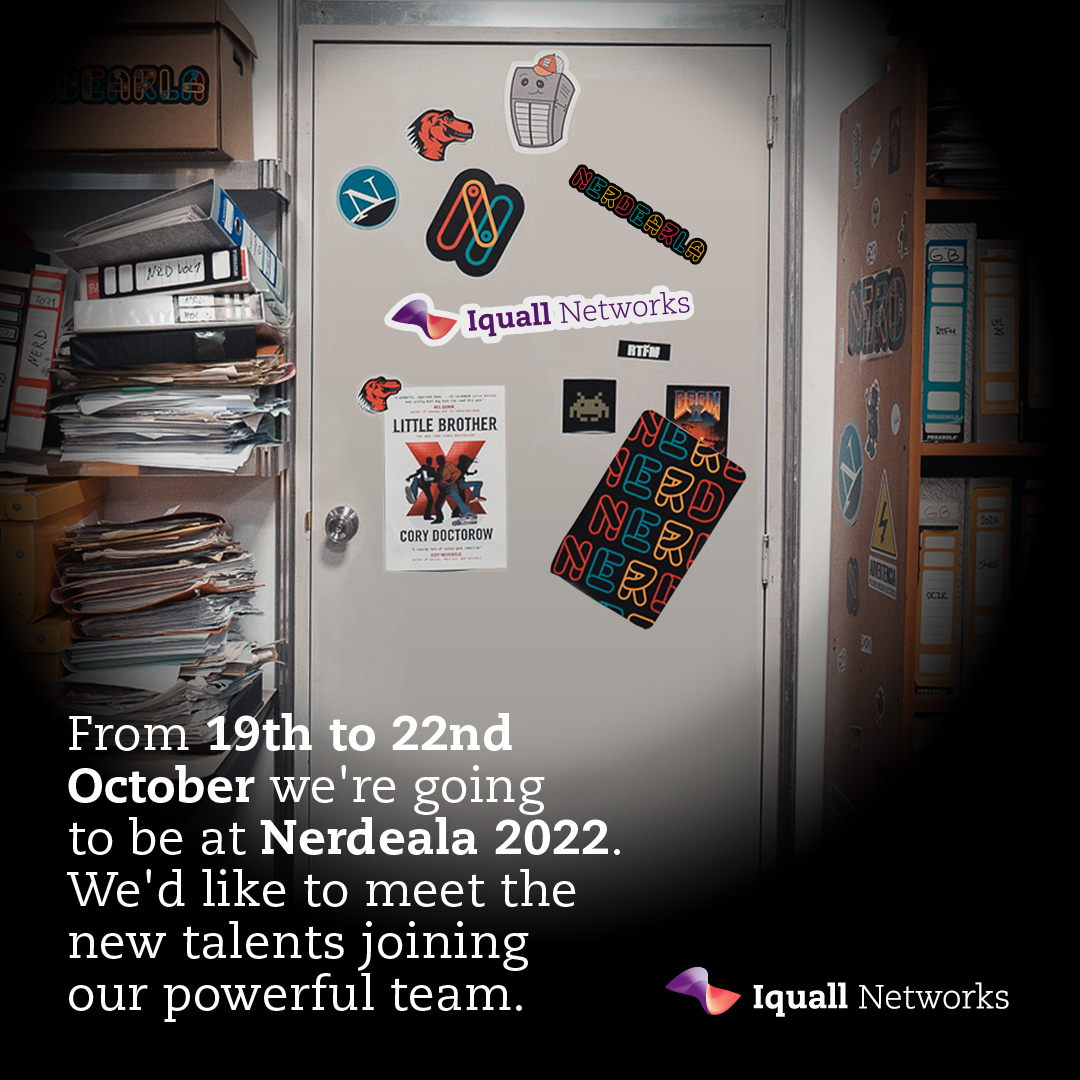 IquallNetworks's tweet photo. 🤖 From 19th to 22nd October we're going to be at Nerdeala 2022.
🫵We'd like to meet the new talents joining our powerful team.
#5g #iot #sdn #nfv #cloud #netdevops #wecreatefuture #automation #networkautomation #techco #Nerdearla @nerdearla https://t.co/ml4xgcUI47