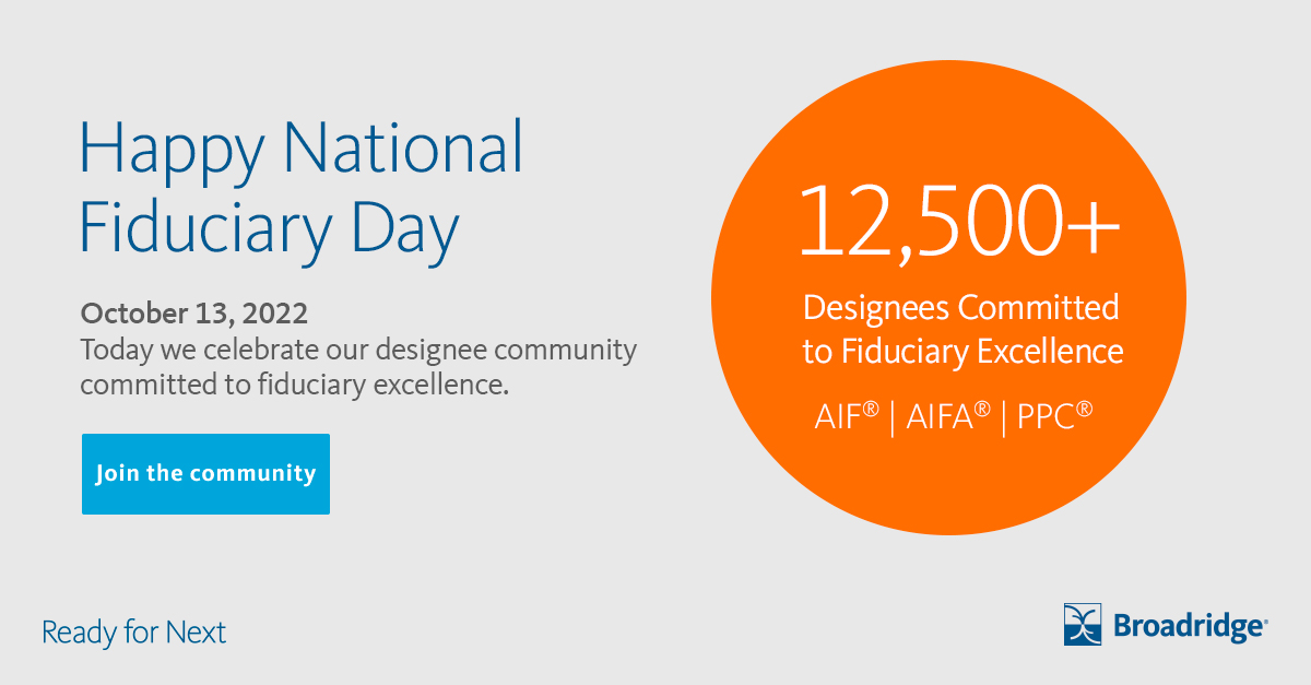 It’s #NationalFiduciaryDay! Today we are recognizing investment professionals committed to the highest standards of education and conduct to serve their clients’ best interests. Learn how Broadridge Fi360 Solutions supports your fiduciary journey. fi360.com/what-we-do/lea…