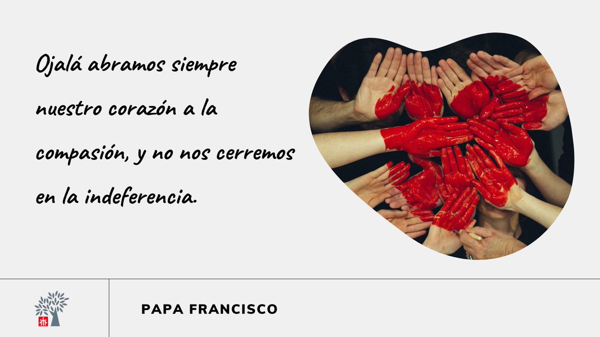 "Ojalá abramos siempre nuestro corazón a la compasión, y no nos cerremos en la indiferencia". Papa Francisco. 
<a href="/SalesianosSSM/">Salesianos SSM</a>  <a href="/SalesianosEs/">Salesianos España</a>  #AbrimosCaminos #Máximadeldía