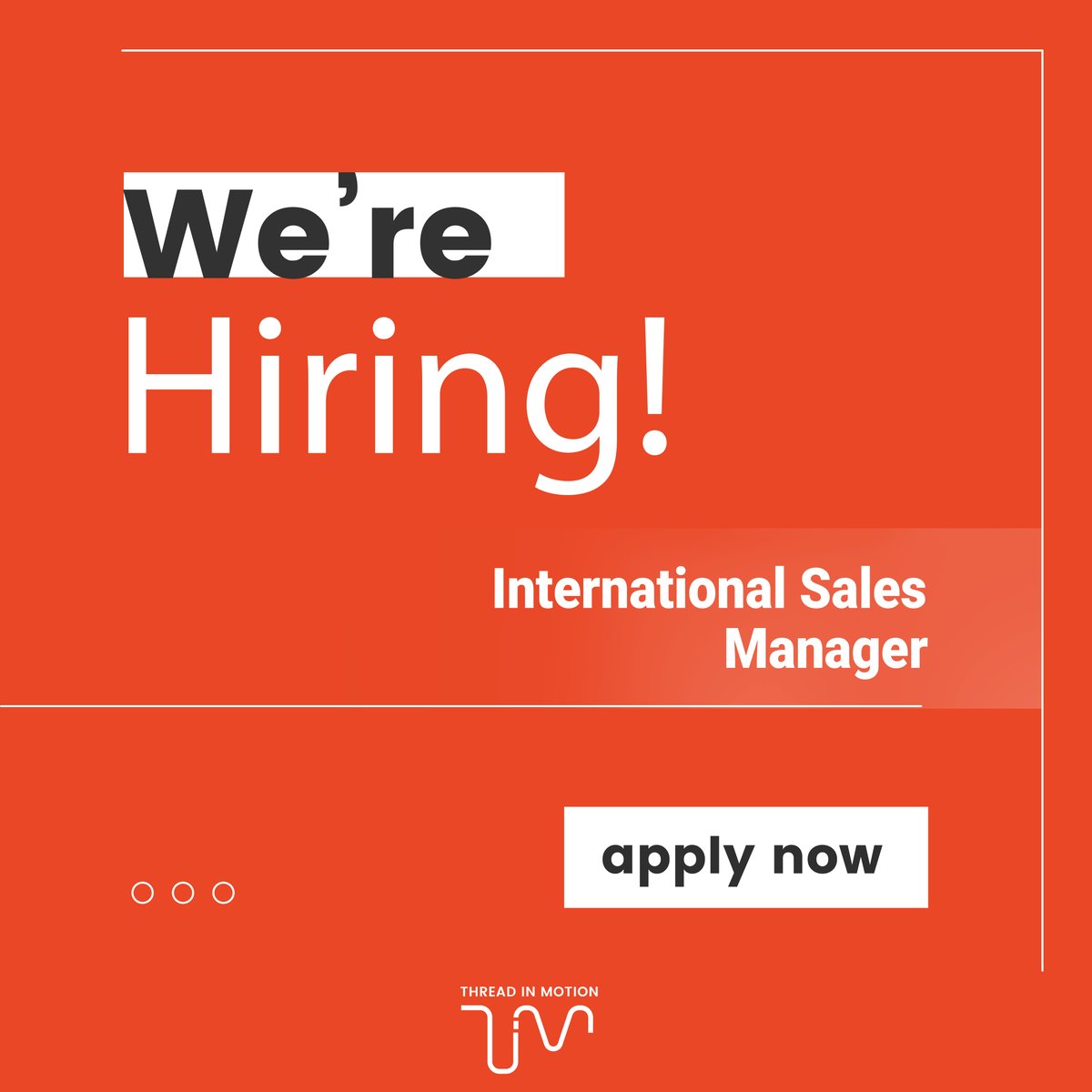 threadinmotion's tweet photo. Are you a sales manager with excellent command in English and 7+ years of experience in relevant fields? If yes, then become a part of our young and dynamic team!

Check out: https://t.co/cQiKkNTGN9

#jobopening #careers #wearabletechnology #salesmanager #threadinmotion #hiring
