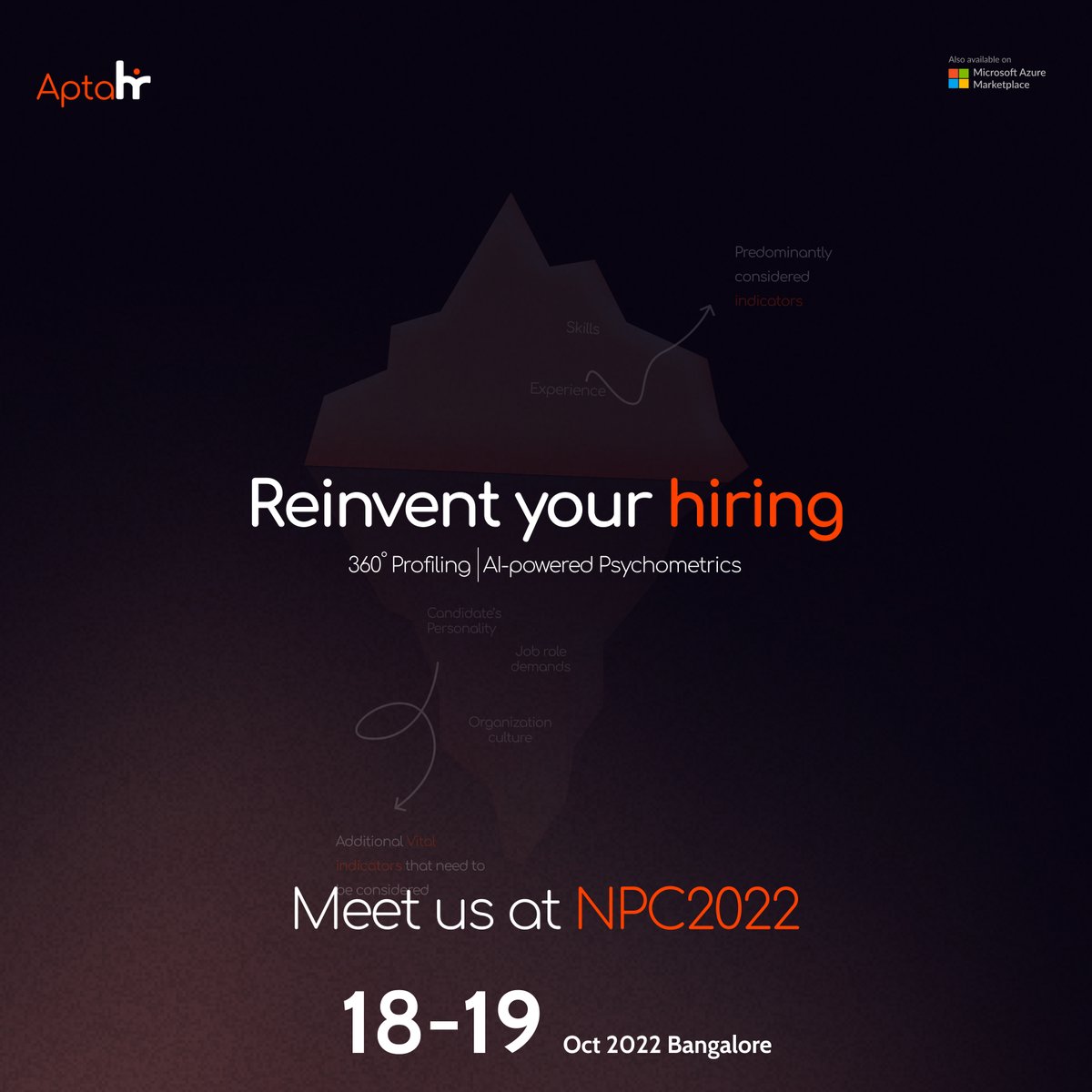 Our team at <a href="/Aptagrim/">Aptagrim Limited</a> is excited to present 'Apta-HR' in the <a href="/NASSCOM/">nasscom</a> Product Connect Conclave on October 18th &amp; 19th, 2022.

Visit us @NPC2022 
.
.
.
.
#AptaHR #aiforgood #hiring #psychometricassessments #recruitment #hiringprocess #Aptagrim