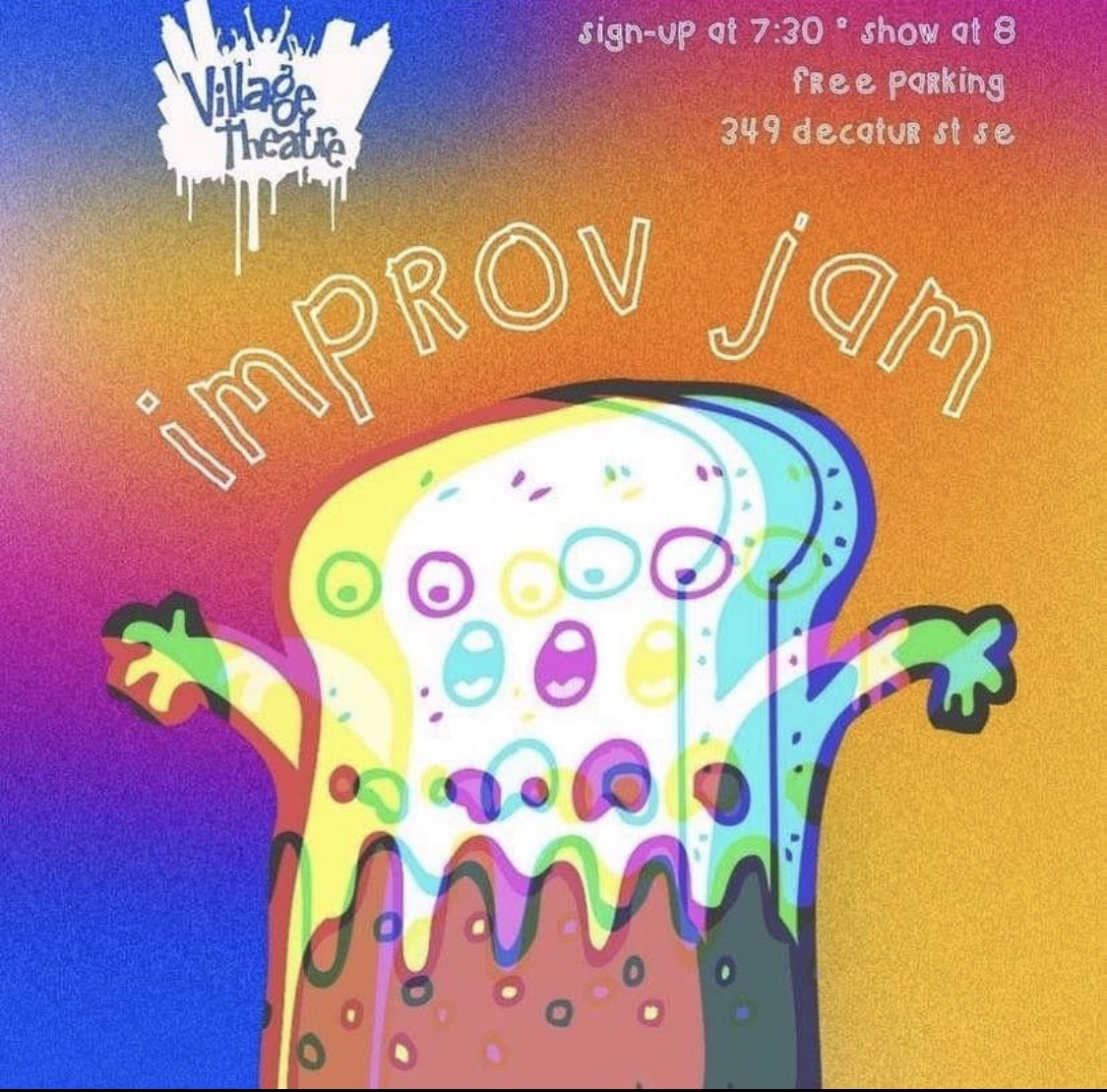 It’s our favorite one of two Thursdays of the month because improvisers from all over this great metro area come together to JAM #freejam #atlimprov