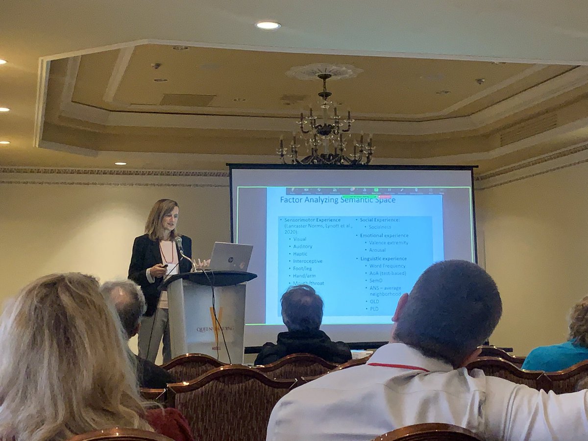 What’s the deal with “social” words? <a href="/PennyPexman/">Penny Pexman</a> is up next with talk “Social Semantics: Investigating Socialness as a Dimension of Word Meaning” #MentalLexicon2022