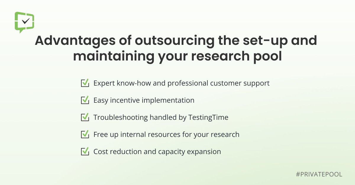 testingtime's tweet image. It&apos;s not easy to own, manage, operate, and maintain a research pool! 
Our Private Pool solution allows you to outsource the recruitment and management of your research pool, so you can focus on your core business and save resources. 

hubs.la/Q01pH1FN0

#UX #UXResearch