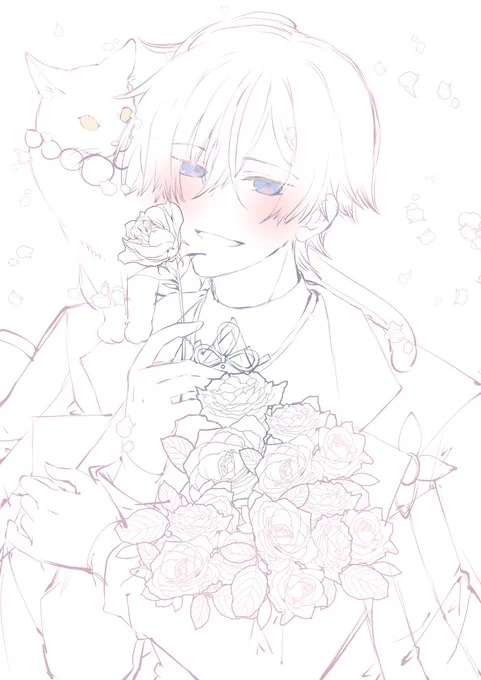 レン様構図ラフ(*˘︶˘*).。.:* 