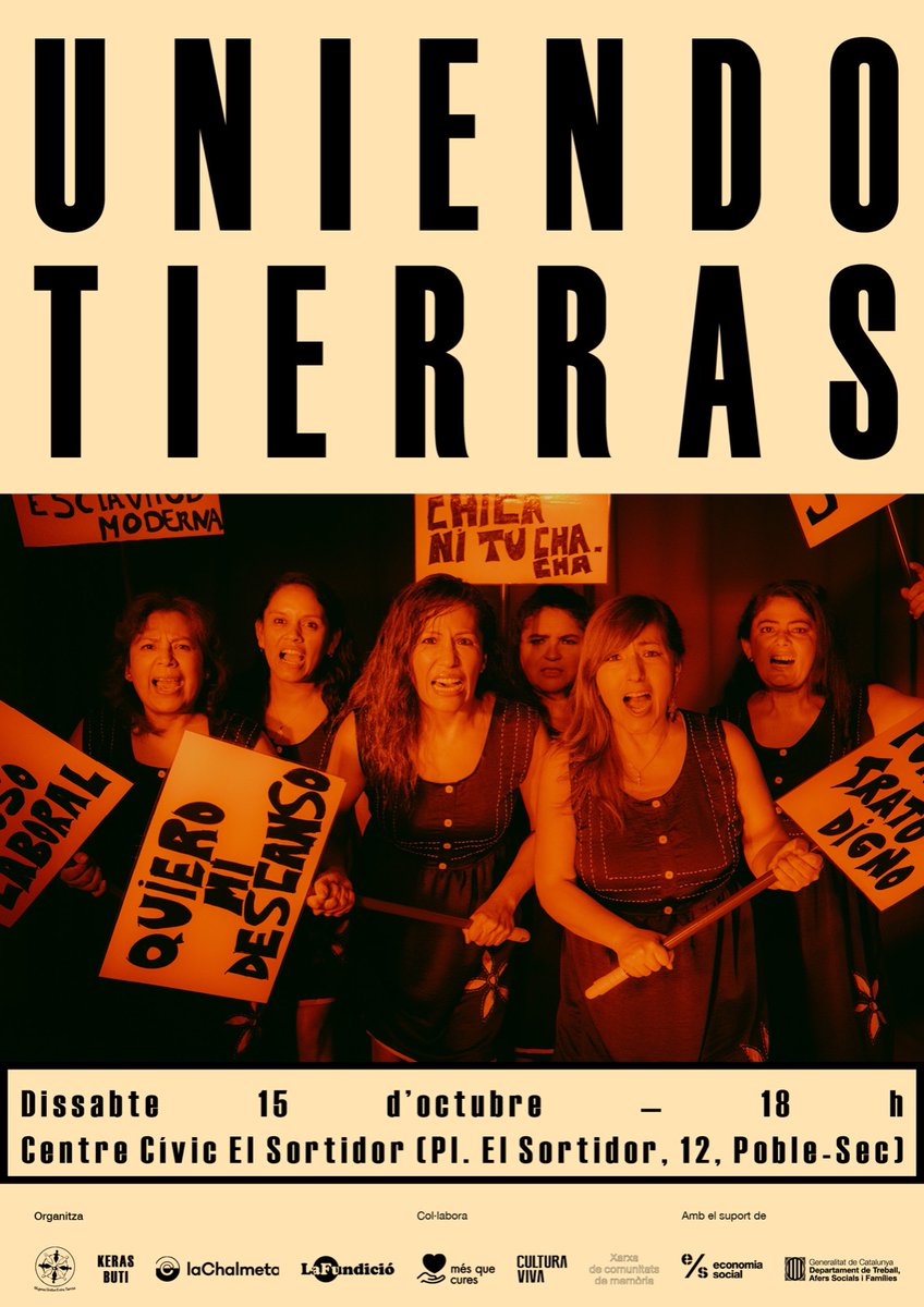 MemoriaVivaBCN's tweet photo. Aquest dissabte a les 18h al @CCElSortidor es presenta UNIENDOTIERRAS, una proposta teatral coral que recull alguns d'aquests relats. https://t.co/fNG8sBhGd1