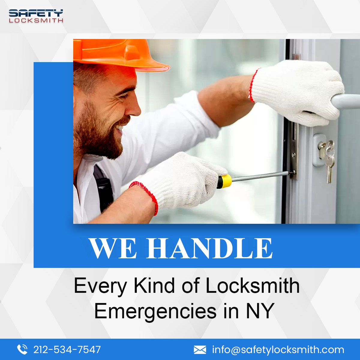 LocksmithSafety's tweet image. We are open 24 hours and can handle every kind of emergency, whether you have been locked out of your home or lost your key. Connect with us at safetylocksmith.com. 

 #Automobile #commercial #cctv #Installation #Emergency #KEY #cutting #LockHimUpAlready #service #SafetyFirst