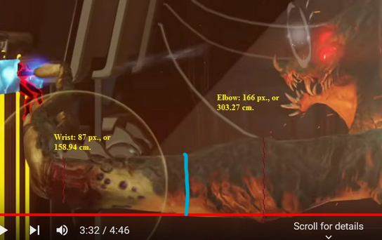 MetroidTheorist's tweet image. Updated #Kraid arm portion. I originally used the equation for a trapezoidal prism, but yesterday, I realized I this would be closer to a truncated cone. I found the measurements on another computer, but see the new calculation below. #Metroid #MetroidDread #Samus #Nintendo