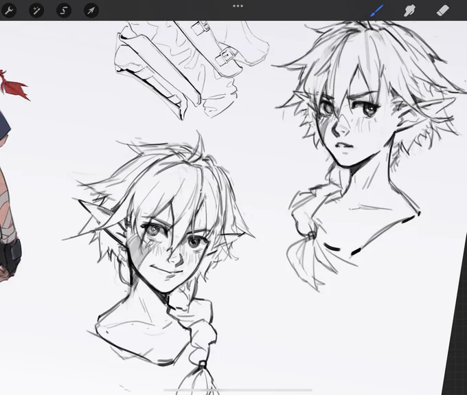 Gm with some sketches of my oc! 