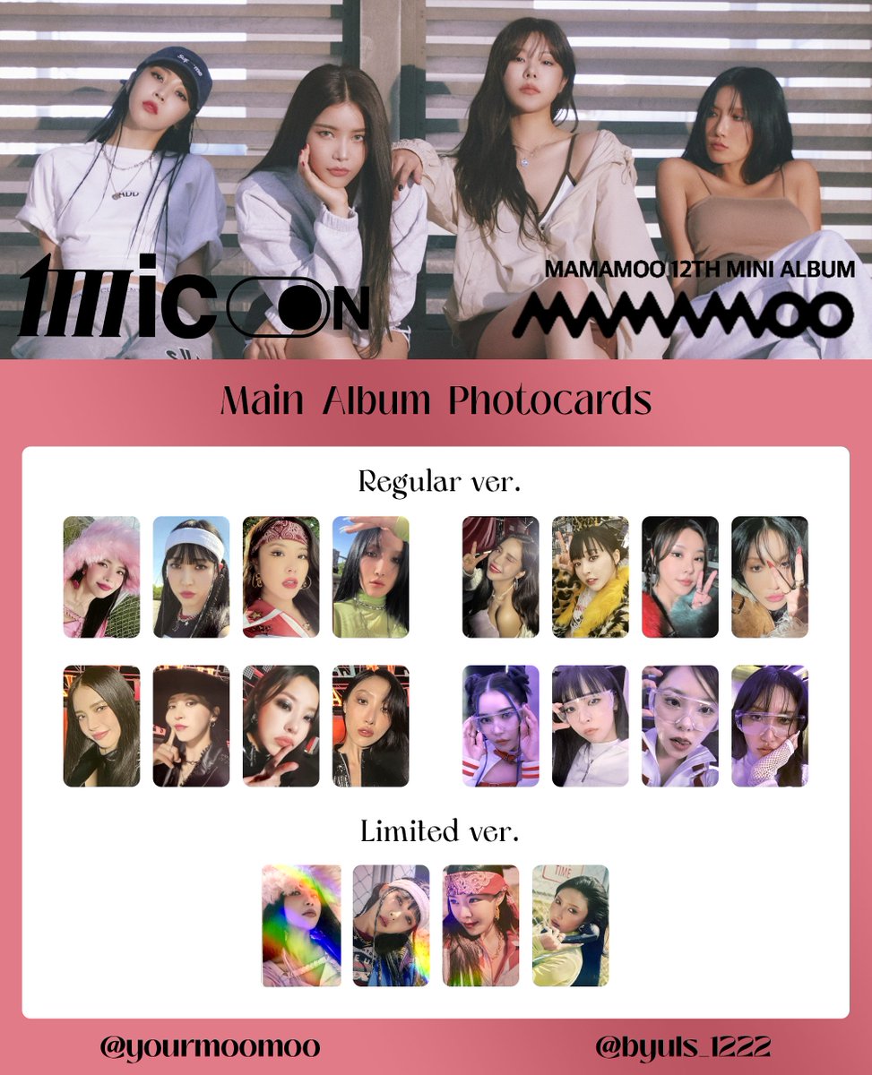 마마무] MAMAMOO 12th Mini Album - [MIC ON] Main Album Photocards