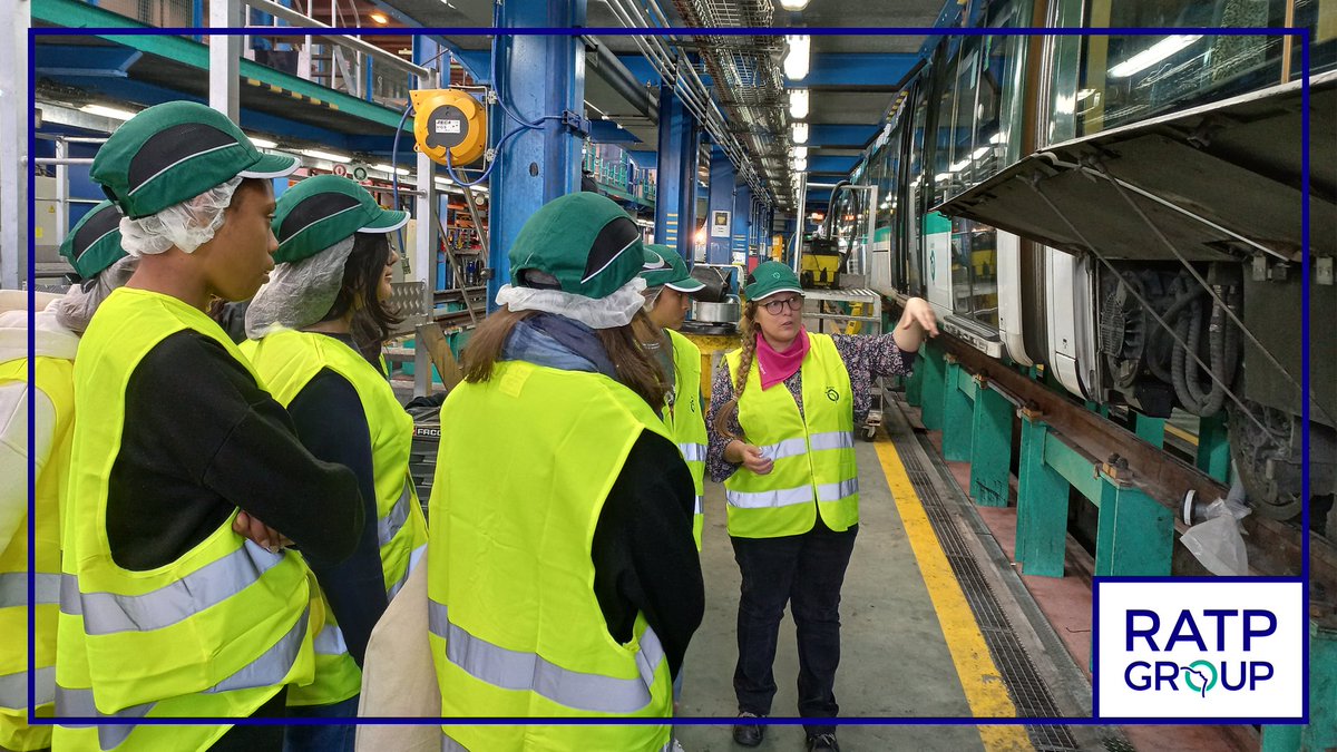 RATPgroup's tweet photo. [#SmartCityWeek] #RATPGroup a participé à la Smart City Week @Ellesbougent : des collégiennes/lycéennes ont visité les coulisses de la #ligne14, du réseau @BibusBrest #RATPDev, de l’atelier de #maintenance tramway d’Issy-les-Moulineaux et des cars interurbains/scolaires de Reims. https://t.co/HbS0rOpDxN