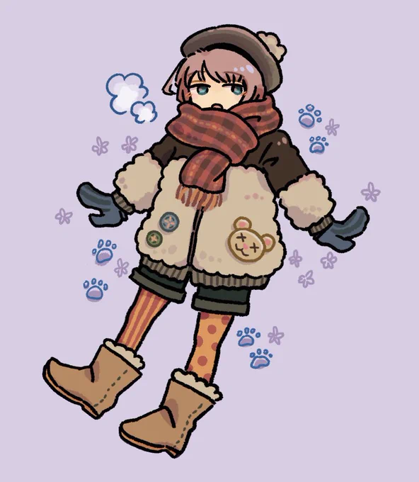 もこもこ女の子#イラスト #落書き 