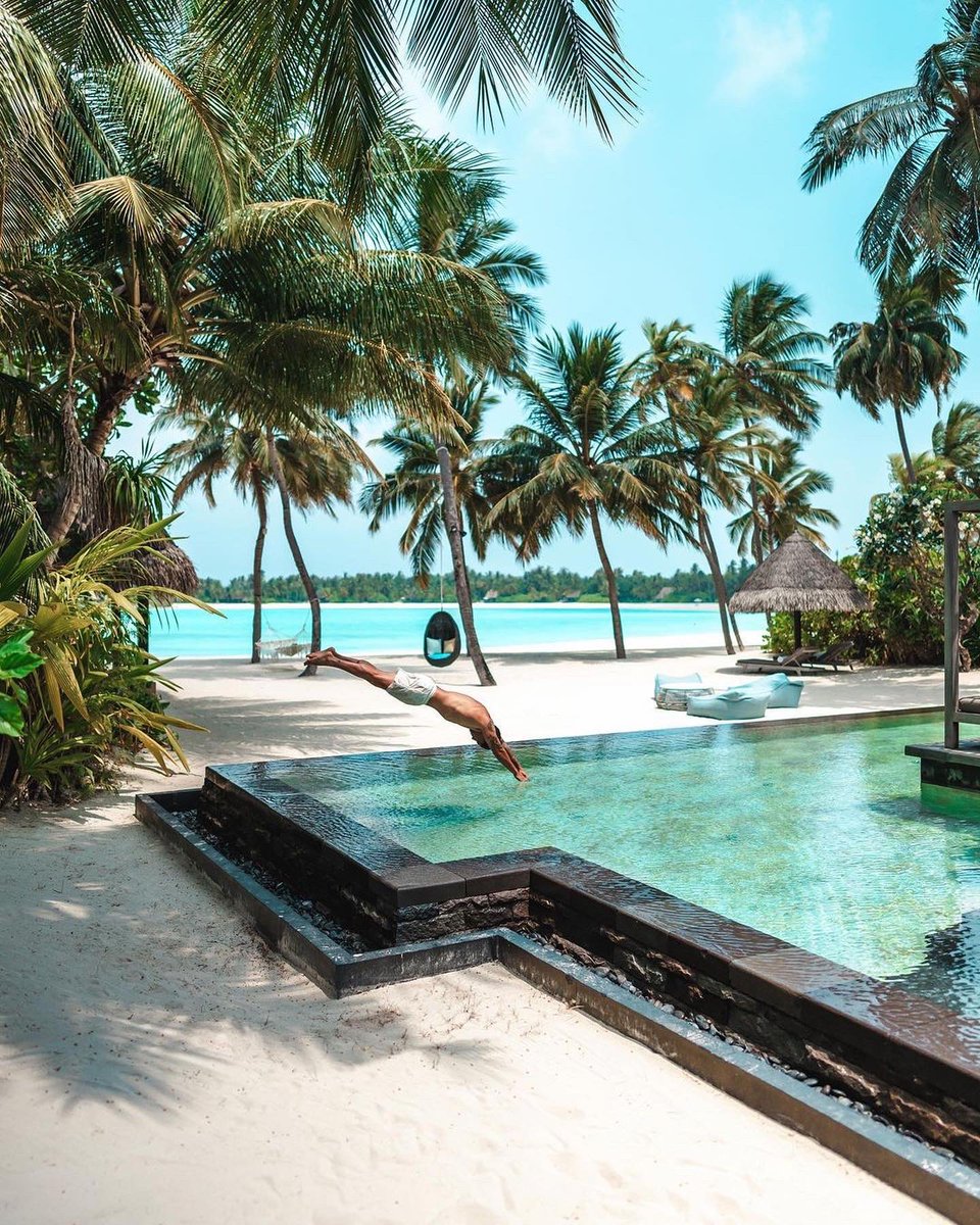Opening up to your private pool and a spacious terrace surrounded by blooming gardens, the beach and ocean are mere footsteps away.

DM/ WhatsApp/ Email us for best deals.

📸: <a href="/jeremyaustiin/">Jeremy Austin</a> 

#tropical #beachvilla #maldives #adventureenthusiasts #beautiful #ansamatravel
