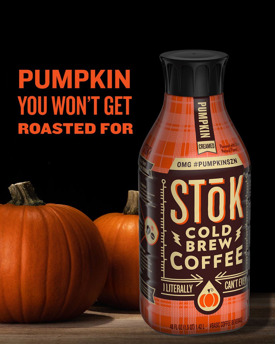 Put it in your cart. Walk down the aisle with your head held high. This is STōK Pumpkin — not a sweet, pumpkin-potpourri precious moment. Anyone who takes a bold, coffee-first sip won’t have a damn thing to say. #PumpkinAF StokColdBrew #coldbrew #PumpkinSzn