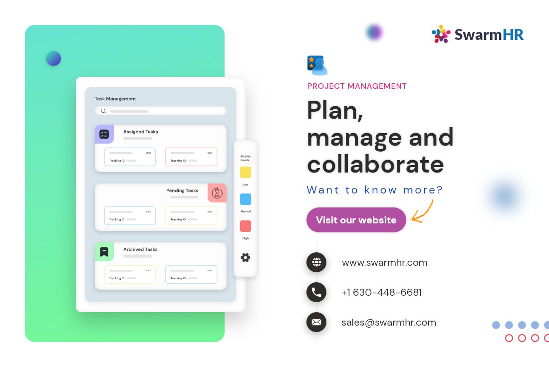 SwarmHr's tweet photo. Centralize and plan projects from start to finish using Swarm. No need for another application to track the employee work. Easily manage multiple projects from one place. 

To Learn more schedule a demo at : https://t.co/aRTLP4BQrk

#projectmanagementsoftware #projectmanagement https://t.co/X4JcphcYOY