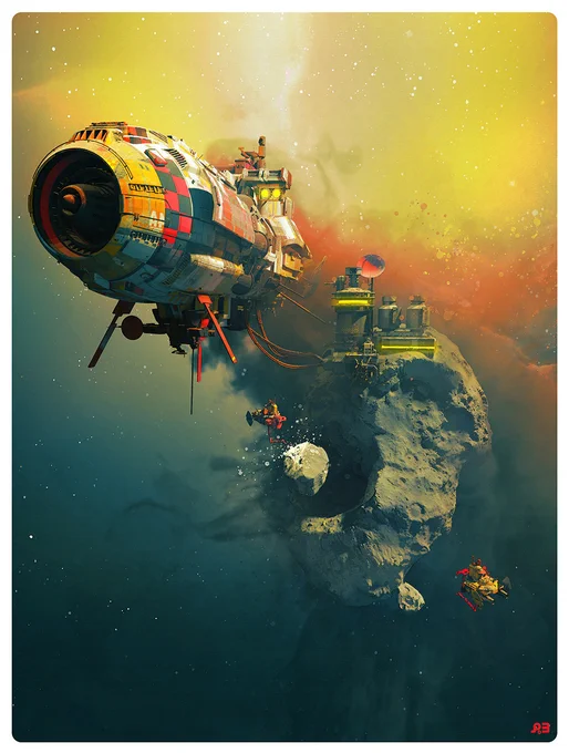 "FOSS STATION77"A tribute to the 70's #scifibooks  and to  amazing covers obviously ;) #digitalart 2017 