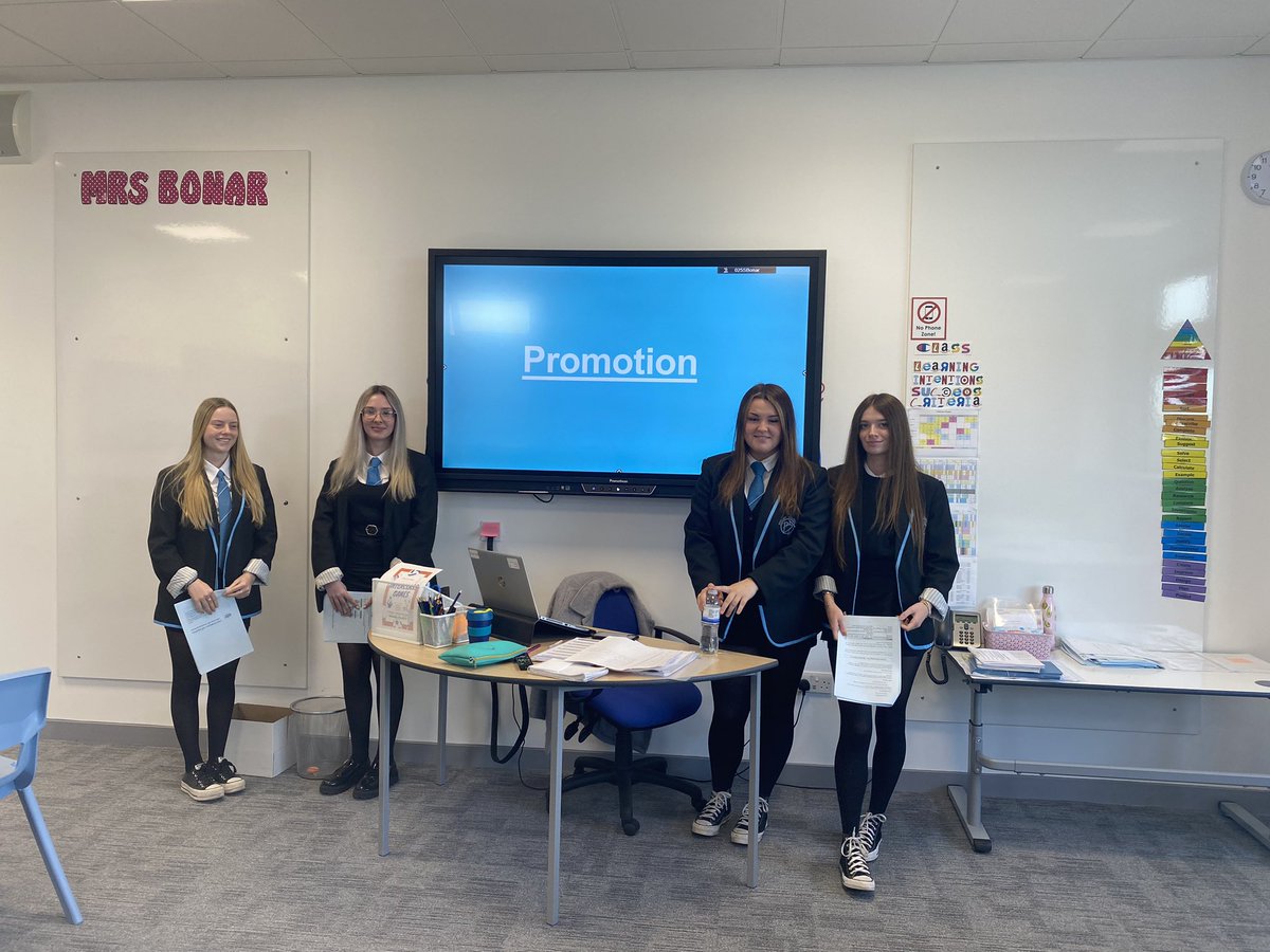 Higher Business smashed it today by a creating micro lesson on “Promotion” for their classmates. Their knowledge, creativity and presentation skills were outstanding 🤩 #weareboclair @BoclairAcademy <a href="/mrs_bonar/">Mrs Bonar</a> @dorrian_miss