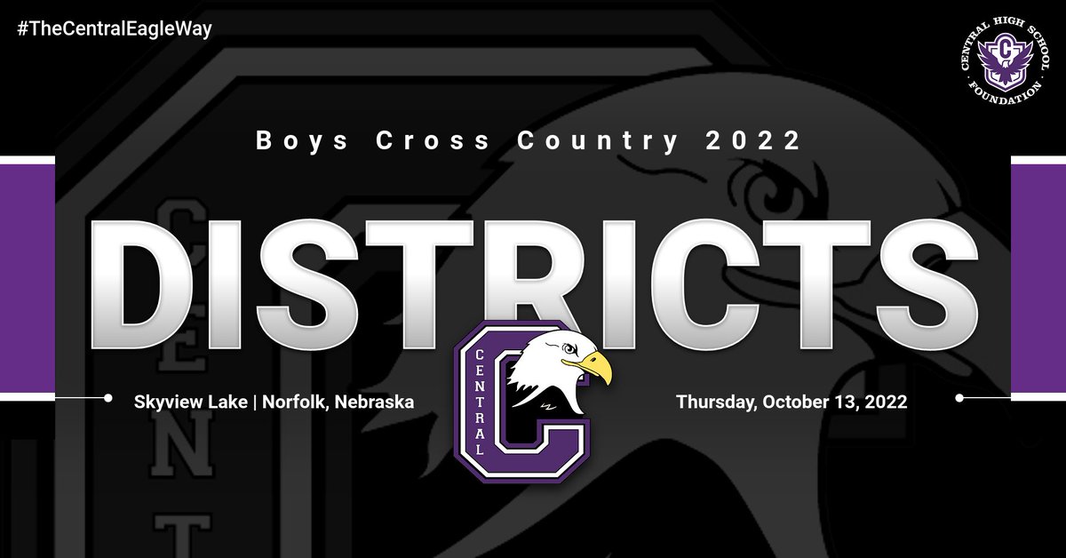 #CentralAthleticDepartment: 2022 NSAA Boys Cross Country Districts! <a href="/OPSCHSBoysXC/">Central Boys XC</a> travel to Norfolk today! Let's go Eagles!

#TheCentralEagleWay #DowntownProud

Race Results - blacksquirreltiming.com/2022xcdistricts