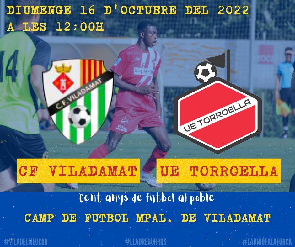 uetorroella's tweet photo. Diumenge juguem a cals veïns de @viladamatcf a les 12h🔴⚪️🔴
.
.
.
#lladreburros #viladelmeu❤️ #celebremho https://t.co/zBA8qLnrd2