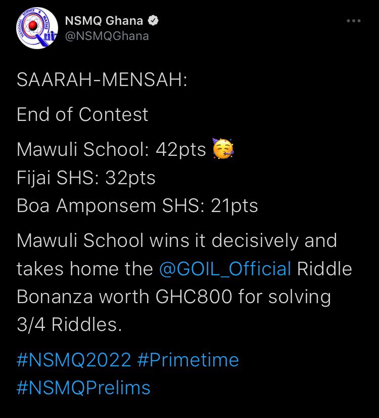 mawulischool_ho's tweet photo. There’s a reason they call us Haviwo😌
#NSMQ2022 https://t.co/qmOUt6wEeR