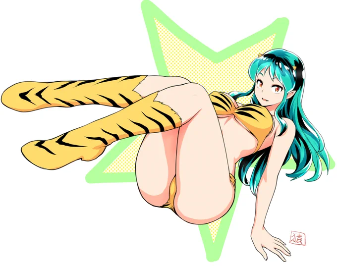 流れに乗って生まれて初めてラムちゃん描く。(3時間)一応楽しみ。 