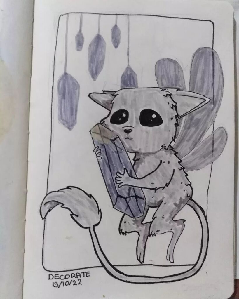 jadvin_art's tweet photo. Day 13 of #creachertober decorate. This cute winged creature collects crystals to decorate there home to draw magic from them.

#octoberillustration  #inkdrawing #creatureillustration #crystalillustration #day13 https://t.co/E08BOjGRdi https://t.co/ToRHeA7Yr7